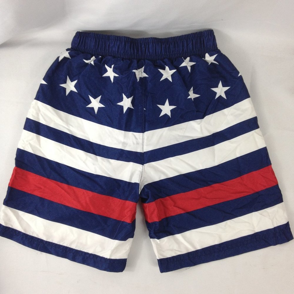 Revolution Stars & Stripes Boy's Swim Trunks Sz L 12/14